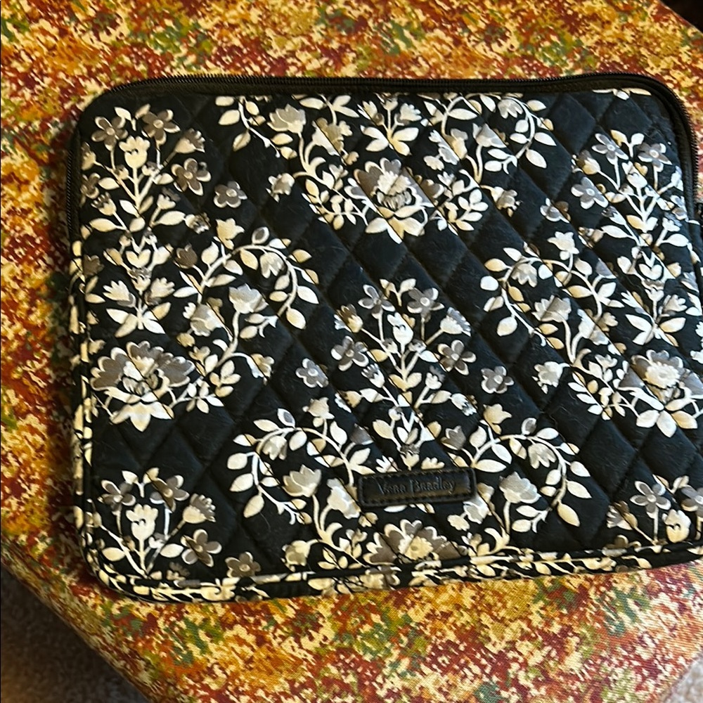 Vera Bradley Black and White Floral Laptop Sleeve